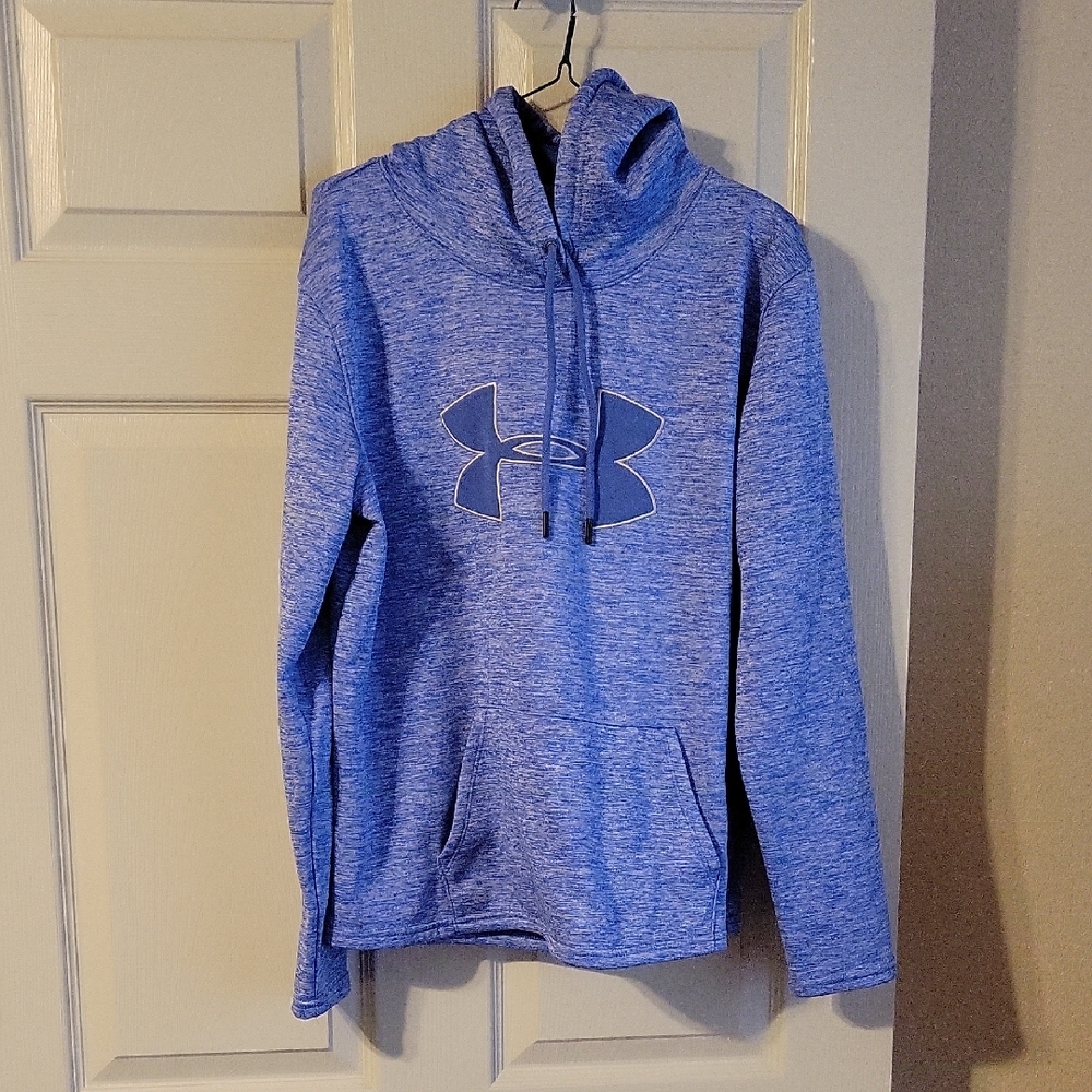 GUC Under Armour Heathered Periwinkle Blue Pullover Hoodie, Size Large